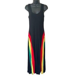 Rasta Stripe Sleeveless Racerback Maxi Dress